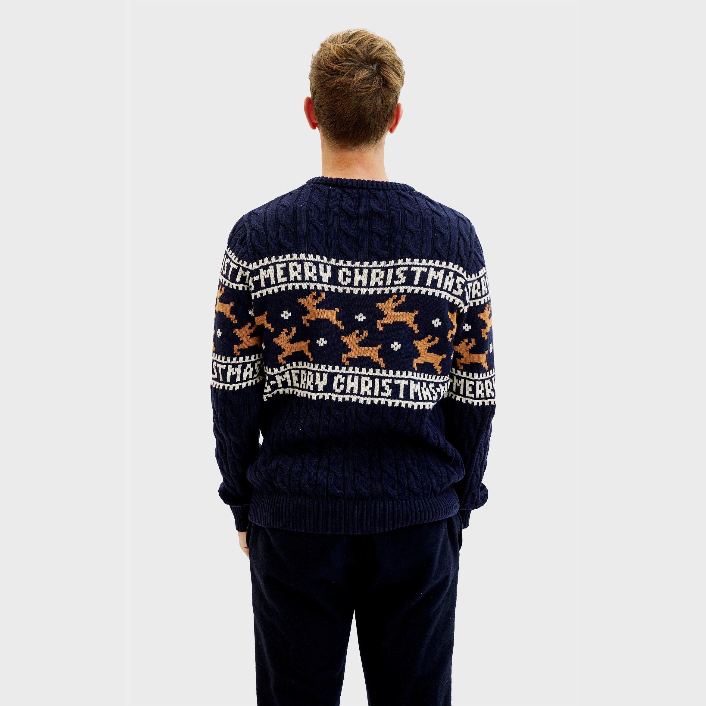 Der Elegante Weihnachtspullover Blau - Damen.
